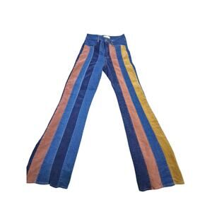 Altar'd State Flare Patchwork Women size 25 Faux Suede Hippie Retro Grunge Pants